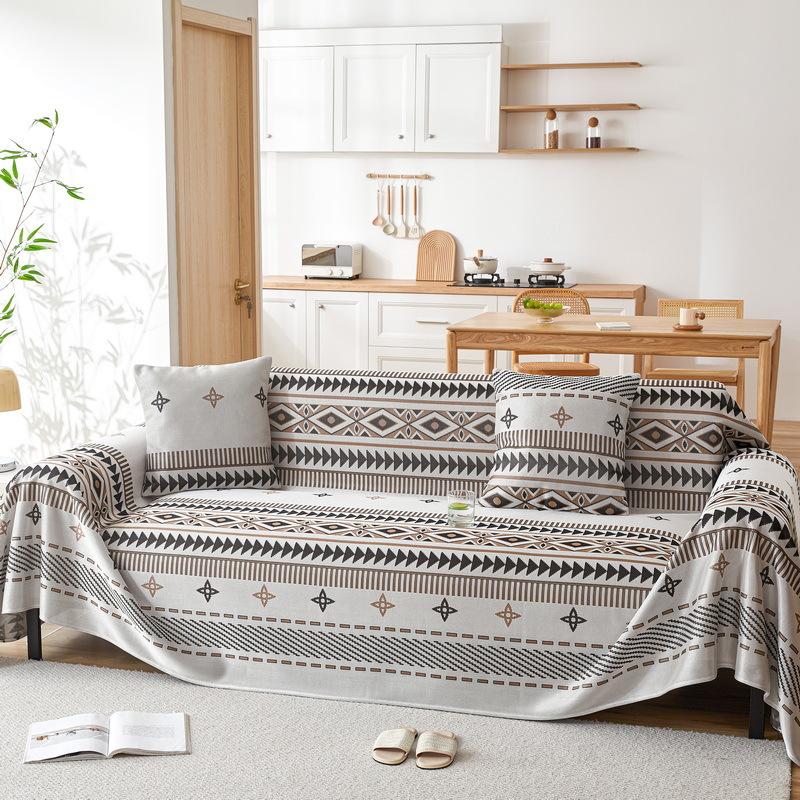 Summer Cool Ice Silk Sofa Towel Light Luxury High-Grade Sofa Cover Towel Non-Slip All-Inclusive Sofa Cover