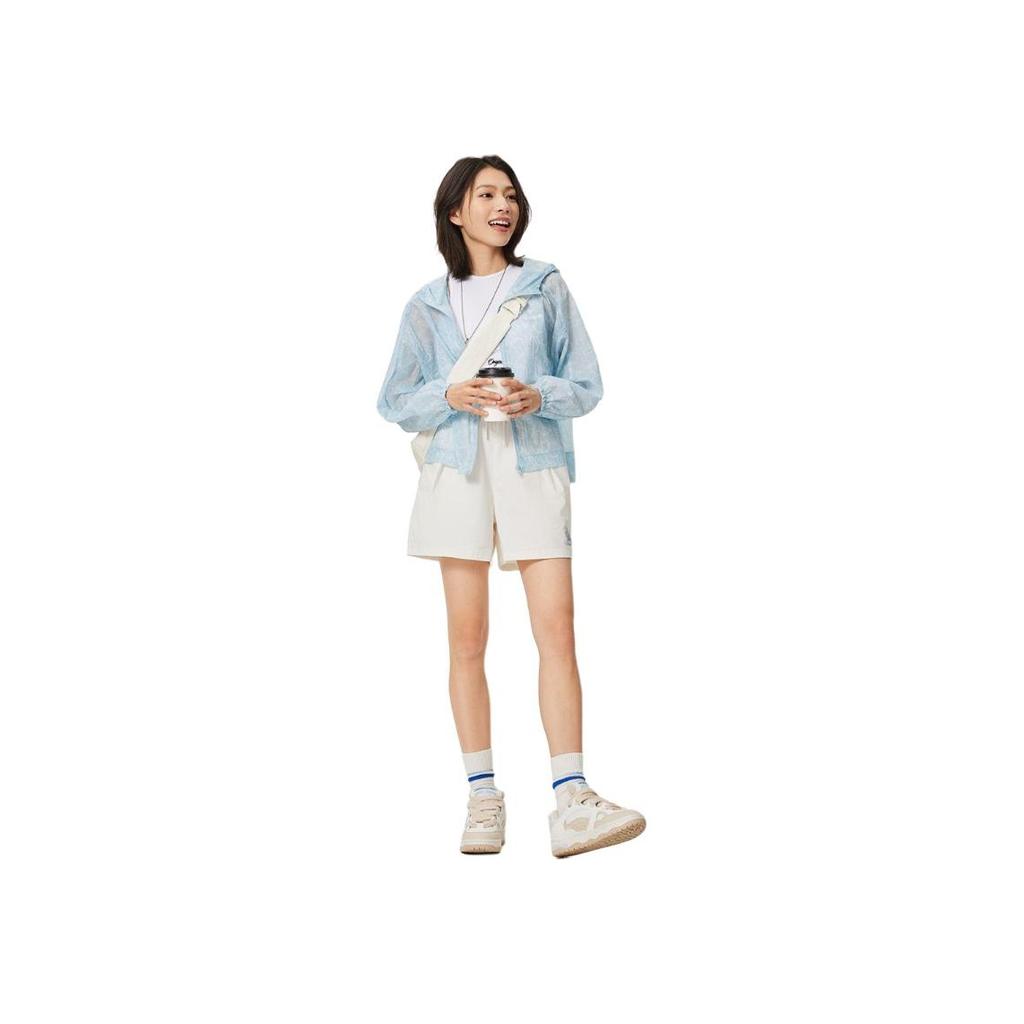 Li Ning X Disney Collaboration Sampu Rabbit All Over Print Loose Sports Hoodie Women outerwear Cloud-Blue AFDU806-1