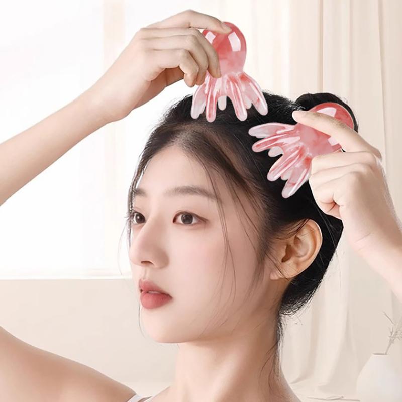 Resin Octopus Massage Comb Head Meridian Scraping Scalp Massage Brush Acupuncture Gua Sha Massage Comb Fatigue Relief Massage