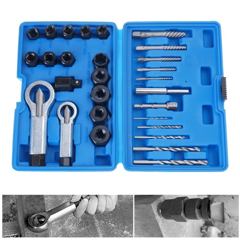 28Pcs impact deteriorat șurub piuliță Remover extractor soclu scule kit de îndepărtare bolt piuliță șurub îndepărtarea cheie soclu