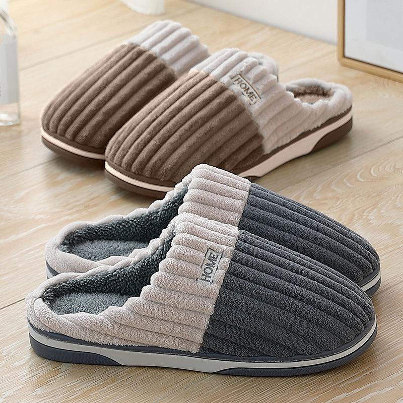 Fashion New Big Size 48 49 Men Home Slippers Winter Warm Slipper Couples Comfort Furry Shoes Casual Shoes Indoor Thick Plush Slides