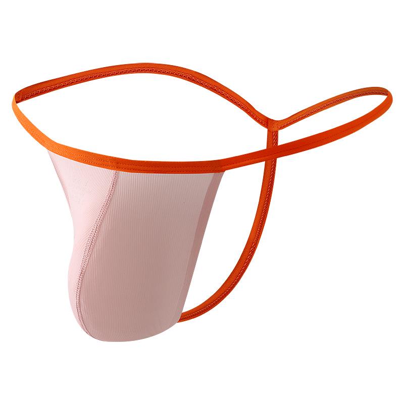 Herren Low-Rise Ice Silk Tanga mit dünnen Trägern und U-förmigem Beutel