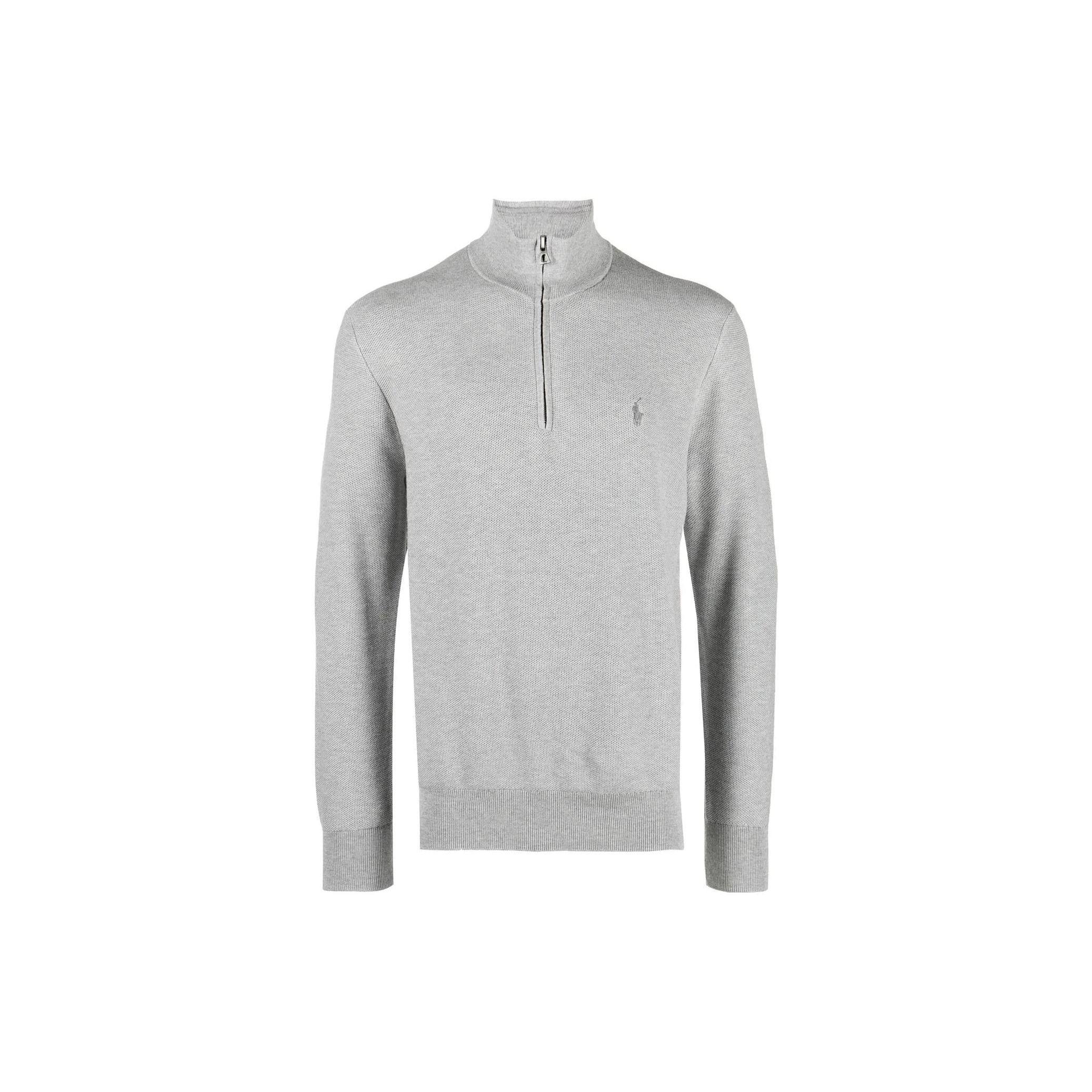 

Polo Ralph Lauren Ss23 Однотонный трикотажный свитер с длинным рукавом и вышивкой логотипа Унисекс свитер Серый 710701611-015 XL