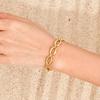 Minimalist Oval Handmade Chain Bracelet,Gold Color Women's Stainless Steel Waterproof Chain Bracelets,Fashion Jewelry Gift