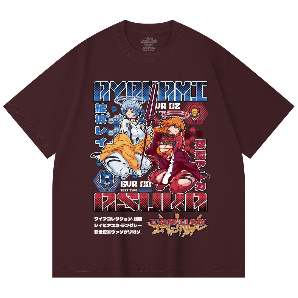

230 Gsm 100% Cotton Evangelion V2 Asuka Rei Print Unisex Heavy Cotton T Shirt 2XL