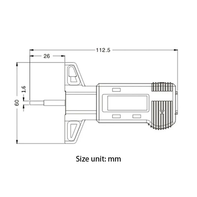 Electronic Digital Tire Tread Depth Gauge 0-25mm Tread Thickness Vernier CaliperThread GaugeElectronic Measuring Test Instrument