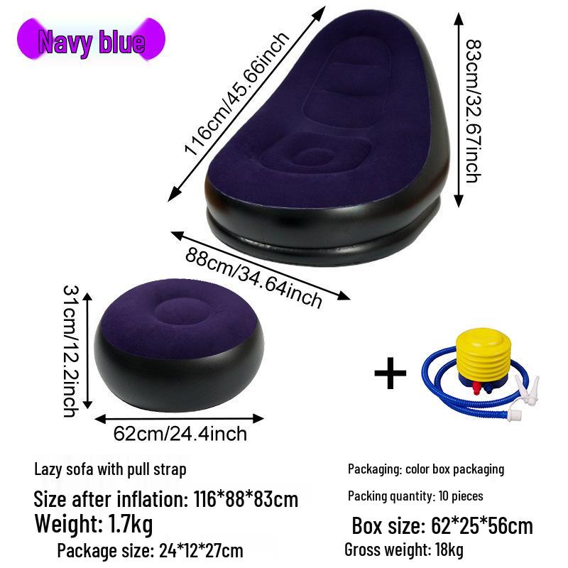 Inflatable Flocking Lazy Sofa Seat for Living Room