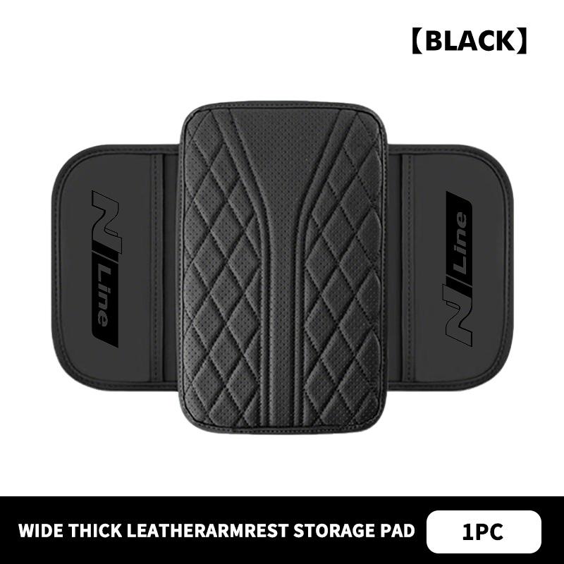 For Hyundai Leather Car Armrest Mat Storage Bag Center Console Protective Pad Accessories N Line i20 i30 Sonata Tucson Azera CC4