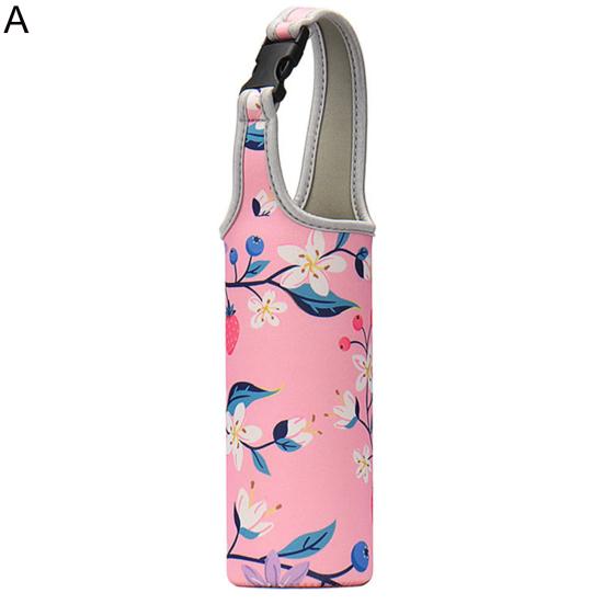 Yousheng Vacuum Cup Sleeve Thickened Elastic Anti-fall with Shoulder Strap Cartoon Printing Portable Water Bottle Case for Outdoor