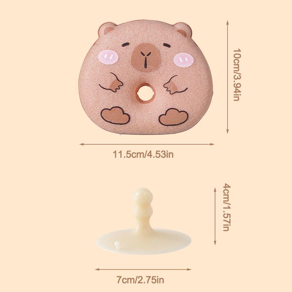 New Cartoon Capybara Cleaning Sponge Reusable with Suction Cup Rack Cleaning Brush Scouring Pads Clean Tool