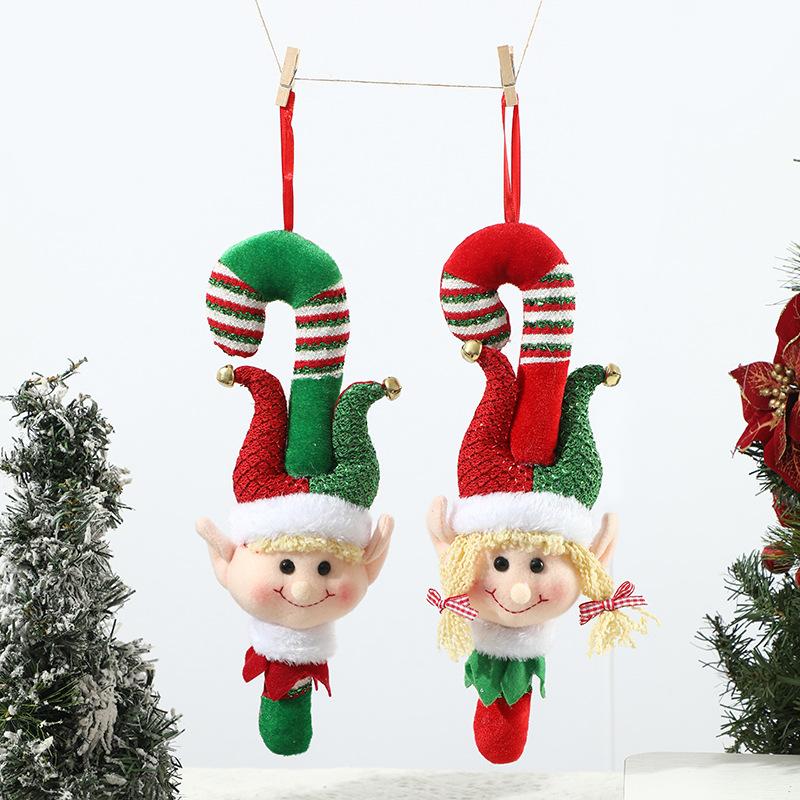 1pcs Christmas Elf Plush Doll Fabric Christmas Tree Hanging Ornament for Kids Window Hotel Decoration Desktop Decoration