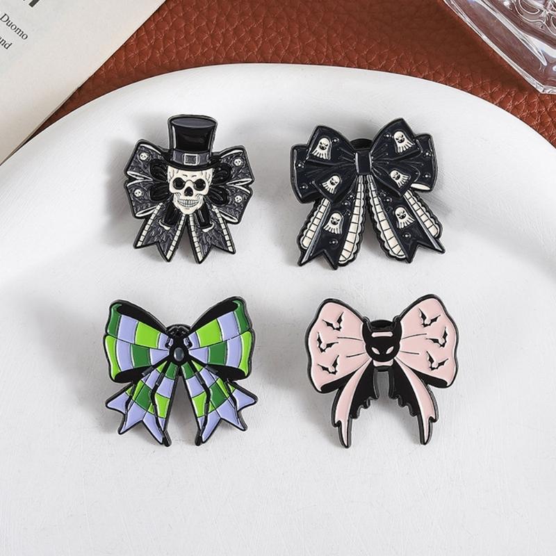 Spooky Bat Specters Enamel Pin Brooch For Halloween Costume Accessories Gothic Jewelry Gift For Friends