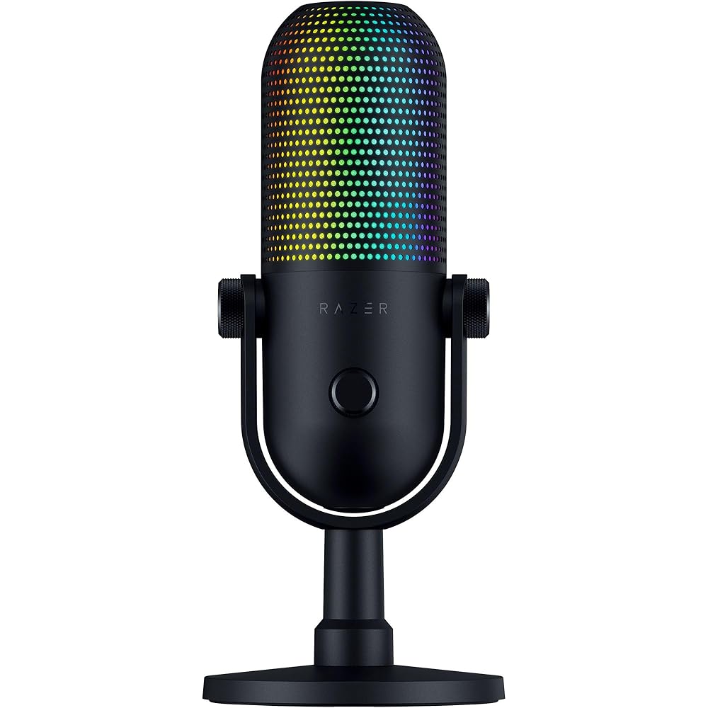 

Razer Seiren V3 Chroma USB Gaming Microphone with Multi-Function Tap Mute Sensor and Condenser Technology