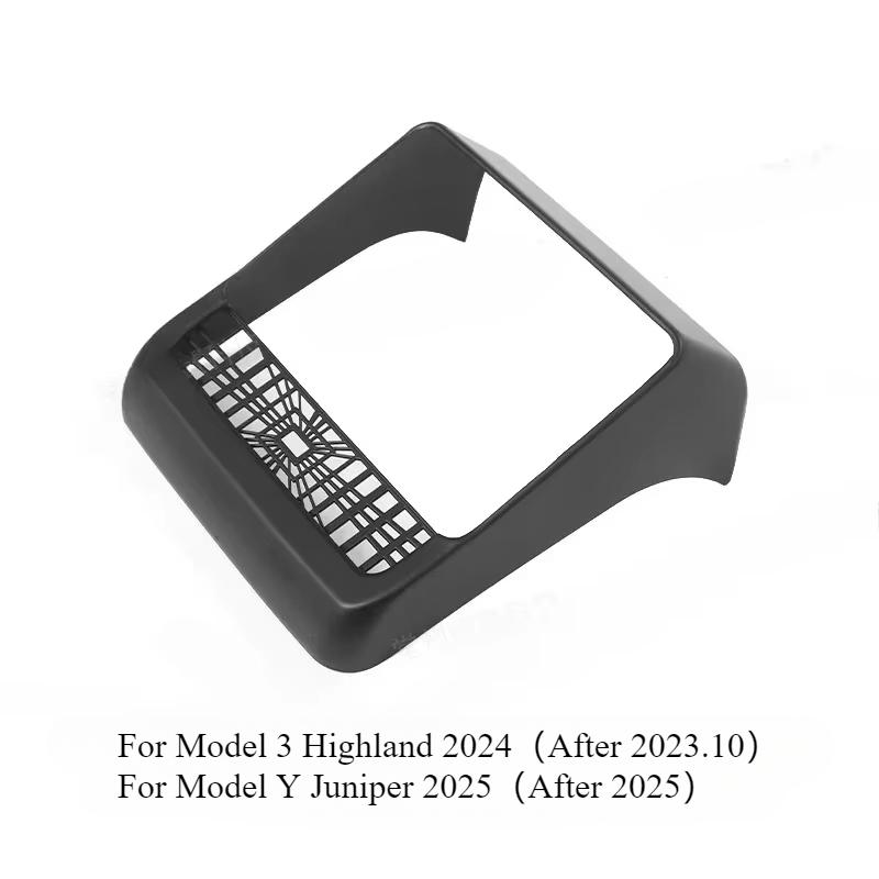 Rear Air Outlet Cover for Tesla Model 3+/Model Y Juniper Exhaust Vent PLAID Style Dustproof Protective Patch Car Accessories