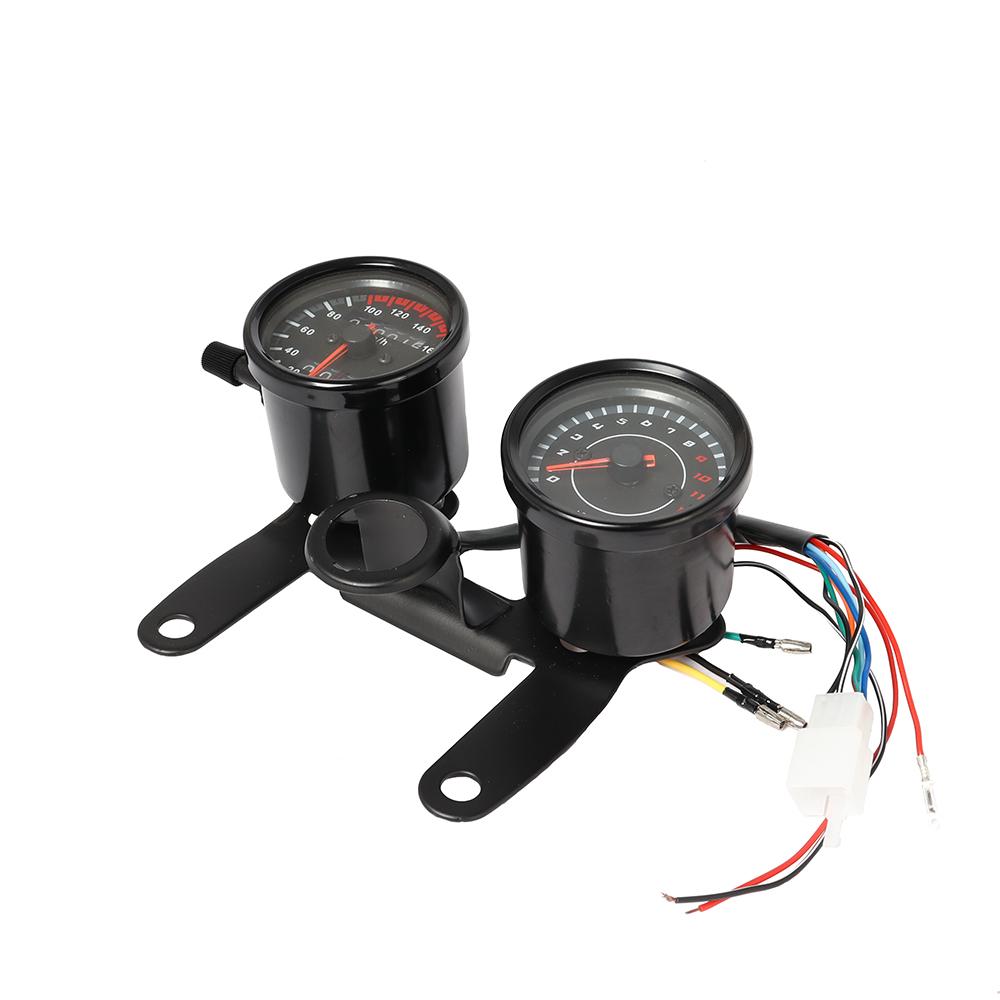 2-in-1 Motorrad Kilometerzähler Tacho Drehzahlmesser Modifizierte LED Geschwindigkeitsmesseranzeige Motorrad Kilometerzähler Universell Für Cafe Racer