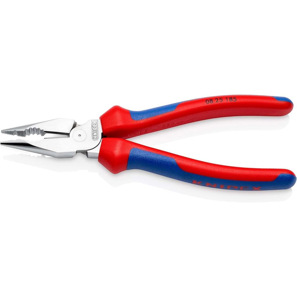 Knipex Needle Nose Combination Pliers Chrome Comfort Handle 185mm 0825-185