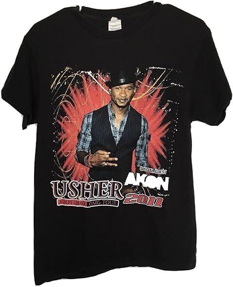 Usher OMG Tour 2011 Fruit of the Loom Men s Medium Black Shirt AHN01882 Unisex T-Shirt XXXL