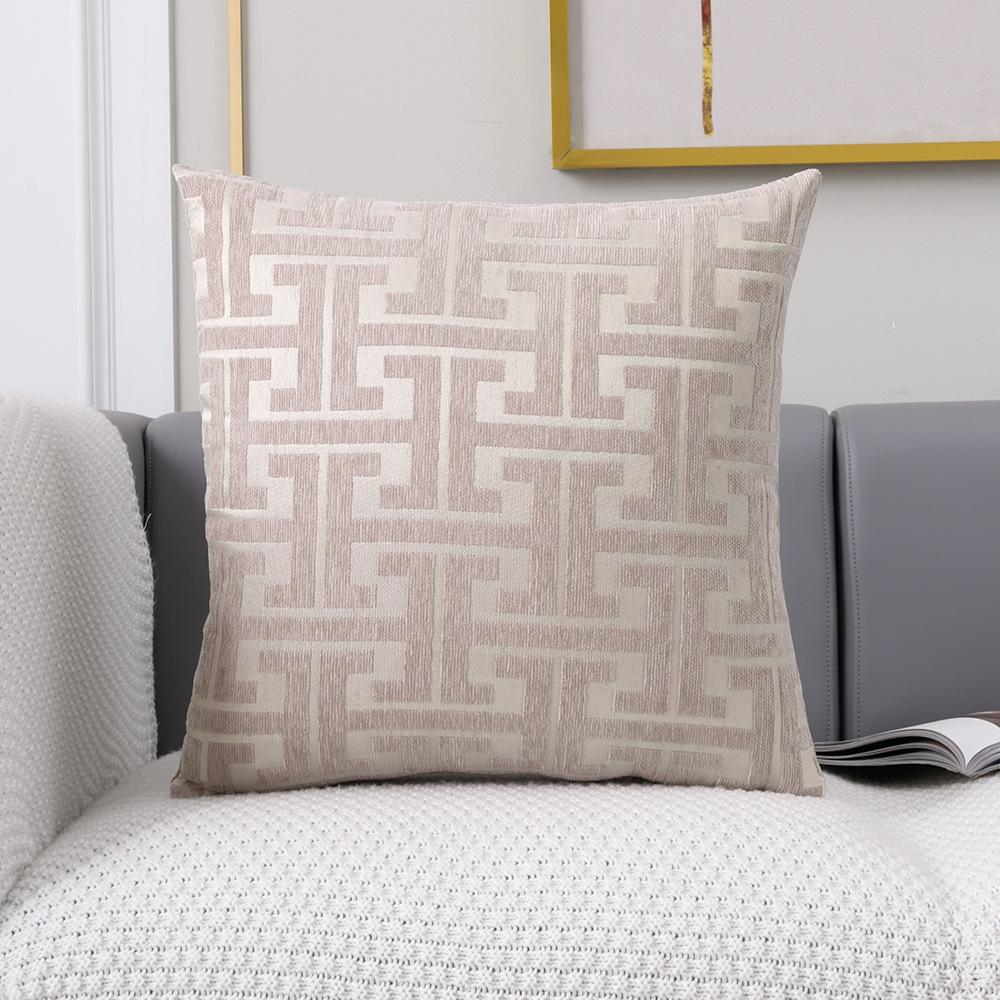 Europese Luxe Chenille Kussenhoes Rood Blauw Bruin Vierkant Jacquard Kussenhoes 45x45cm / 30x50cm Decoratieve Bankkussenhoes 45x45cm