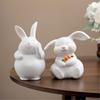 Easters Bunnies Ornament Resins Rabbit Hugging Carrot Figurine Sculpture Tabletop Decors for Holiday Decoration Lover