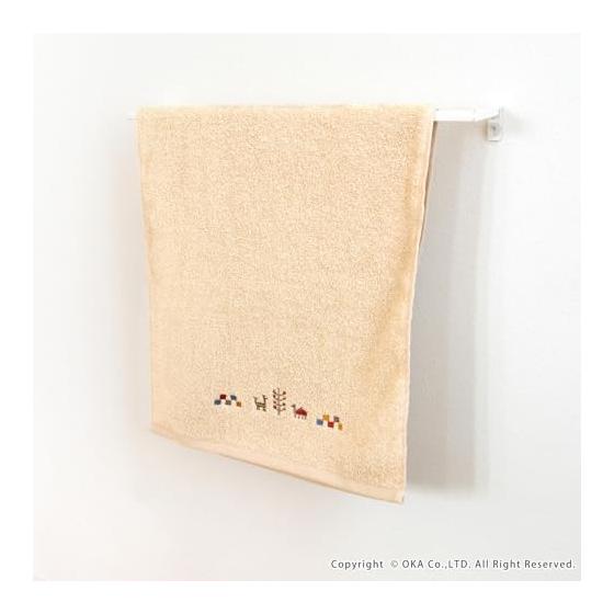 OKA Sierra Towel, Approx. 77cm x 34cm, Beige (Gabbeh, Ethnic, Washable Face Towel)