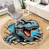 1pc Dino Breakthrough Office Round Area Rug, Under Office Chairs Bedroom Living Room Home Decor, Room Deco, Available in Various Sizes
