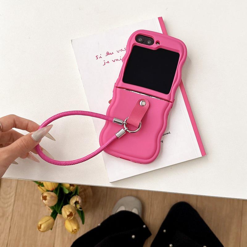 Leather Lanyard Phone Case for Samsung Z Flip Series Samsung Z-flip 7