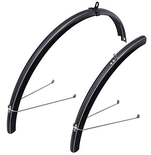 Asahi Full Fenders, 26-inch, Polycarbonate, Front and Rear Set, Black