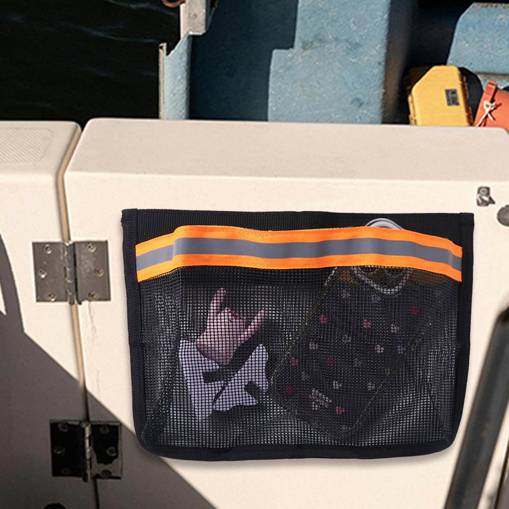 Removable Marine Organizers with Reflective Strips Deck Storage Pouch  for Fishing