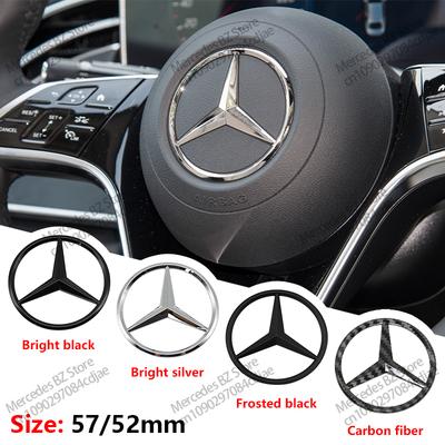 ABS 52mm 57mm Car Steering Wheel Logo Badge For Mercedes Benz C E S Series CLA CLS W212 W205 W204 Emblem Styling Accessories  P4