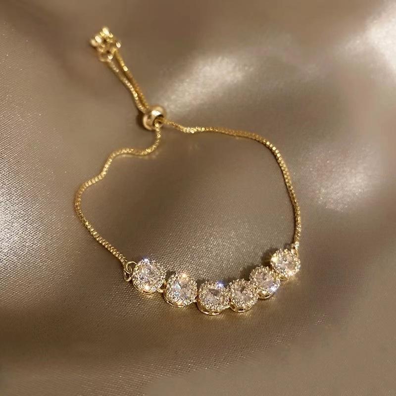 Punk Heavy Metal Big Thick Chain Bracelet Set Women Retro Geometric Metal Twist Chain Bangles Bracelet Punk Zircon