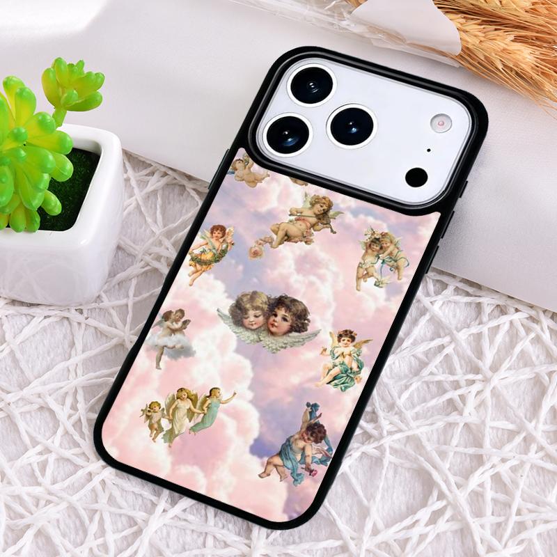 Cartoon Angel Baby Printing Phone Case for iPhone 17 Air 16 15 11 12 14 13 Pro Max Shockproof Cover
