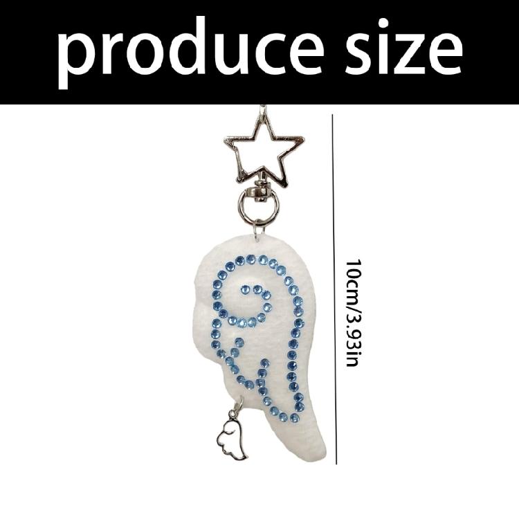 Unique Charm Themed Key Chain Backpack Ornament Artistic Wing Shape Phone Chain Elegant Decoration