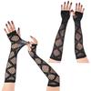 Performance Dance Half-Finger Lace Mittens Star Fishnet Fingeless Gloves Punk Style Wear