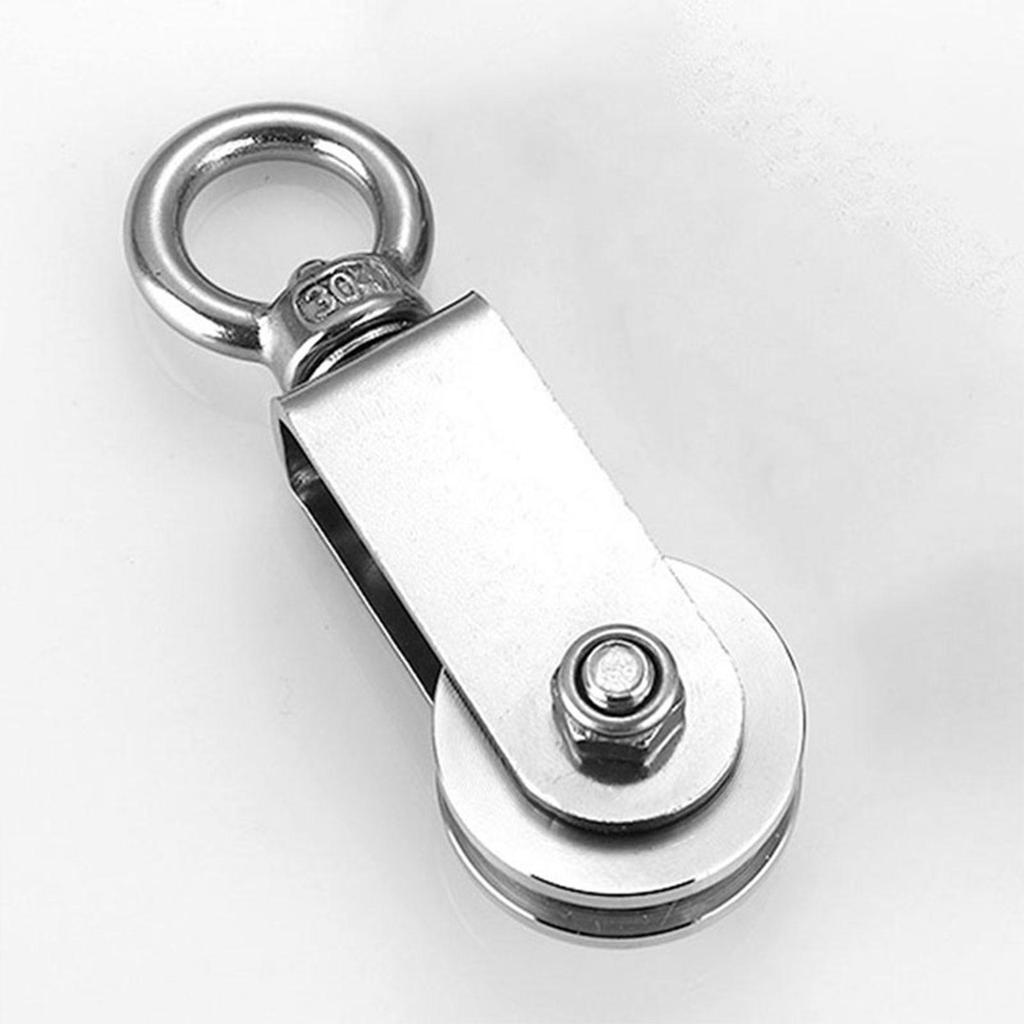 Swivel Pulley Block 360 Degree Rotation Stainless Steel Fitness Equipment Smooth Cable Pulley for Clothesline DIY Home Projects