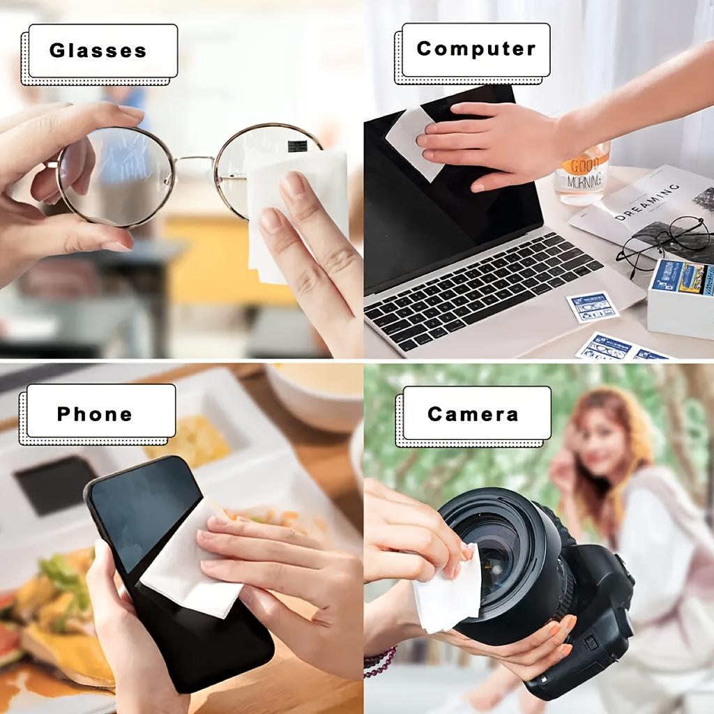 100PCS Glasses Lens Wipes Wipes, Disposable Mobile Phone Screen Lens Cloth Wipes, Lens Screen Paper Wipes