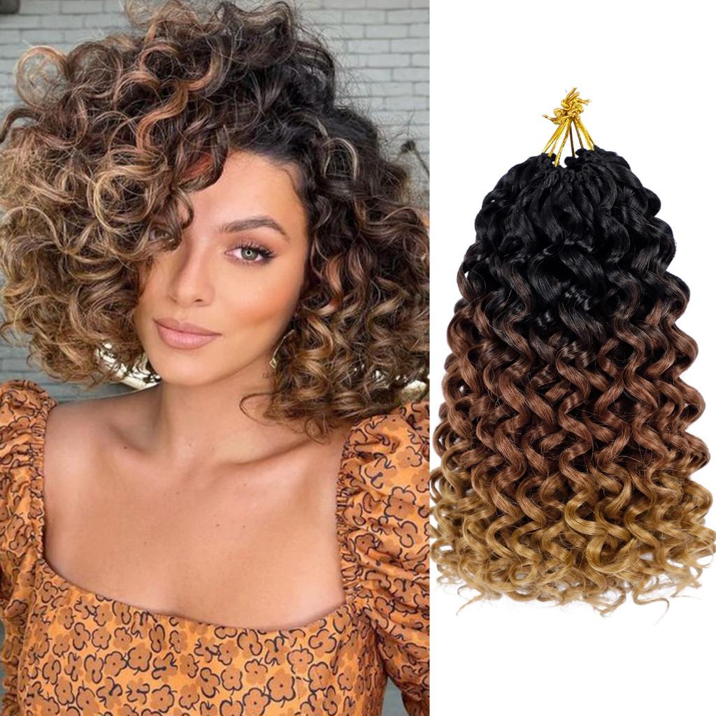 10”Gogo Curl Crochet Hair Short Curly Crochet Hair for Women Pre Looped Ocean Wave Crochet Hair Water Wave Crochet Braiding Hair