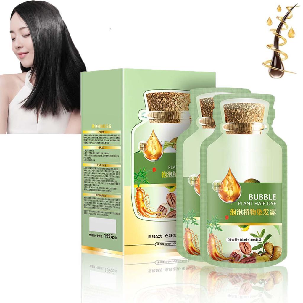 Huang Yi Bubble Plant Farba do włosów, Naturalna roślinna farba do włosów, Nowa botaniczna farba do włosów, Roślinna farba do włosów Bubble, Tinte Vegetal Natural Para El Cabello