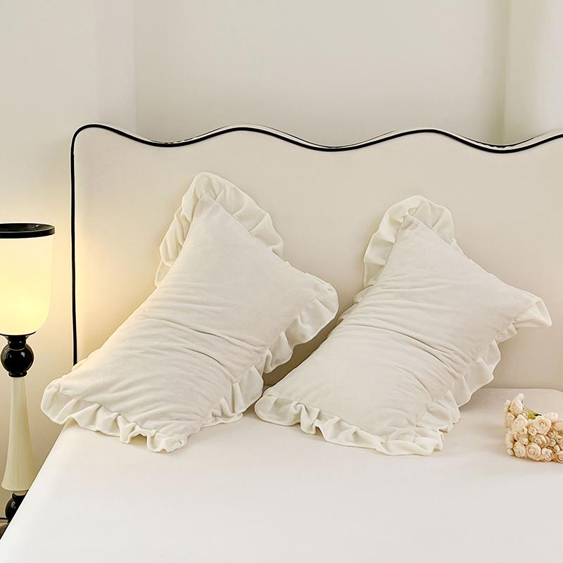 2 szt. Pojedyncza poszewka na poduszkę Miękka Ciepła Jesień/Zima Kryształowy Aksamit Flanelowa/Polarowa Poszewka na poduszkę Jednolita Kawa Camel 48*74cm Bez Wypełnienia