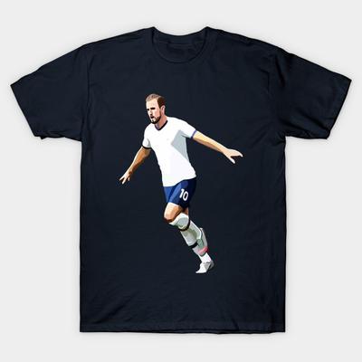 Men Black Print T-shirt Harry Kane No-Cut Transfer Paper Print Cotton Tshirt
