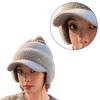 Novelty Furry Knitted Baseball Cap with Earflaps Women Influencers Same Slouchy Warm Ear Protections Empty Top Hat