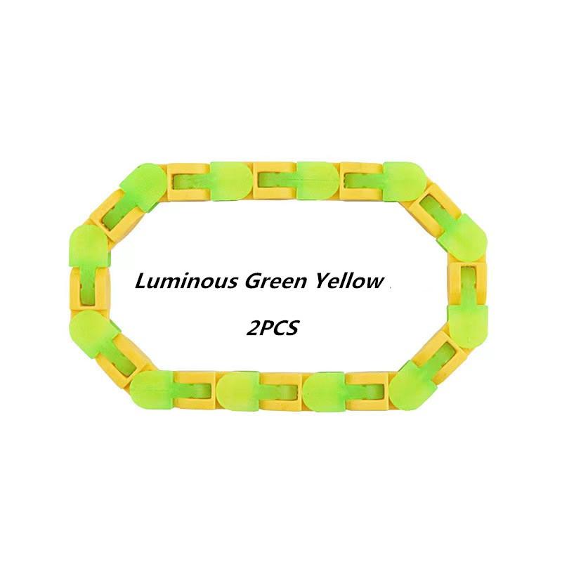 24 Knots Wacky Tracks Fidget Toys Glow in The Dark Toy For Children Bike Chain Stress Relief Bracelet Adults Sensory Toy Gifts