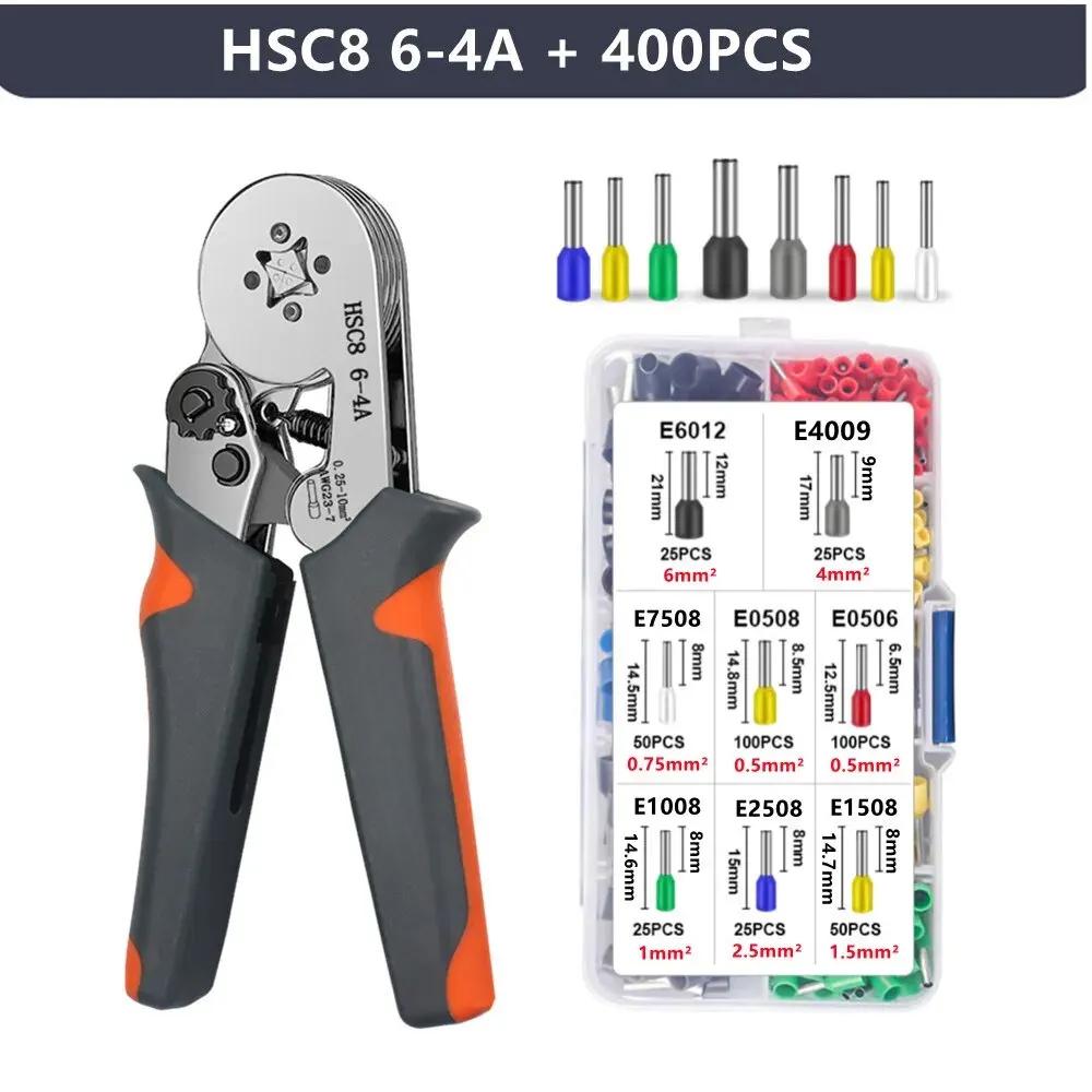 Crimping Tools Mini Electrical Pliers HSC8 6-4/6-6(0.25-10mm²/0.25-6mm²) Wire Connection Ferrule Sleeves Terminal Repair Clamp