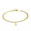 Punk 3mm Flat Snake Chain Bracelet Female Gold Color Stainless Steel Alphabet Initial Letter Charm Bracelet for Women Jewelry