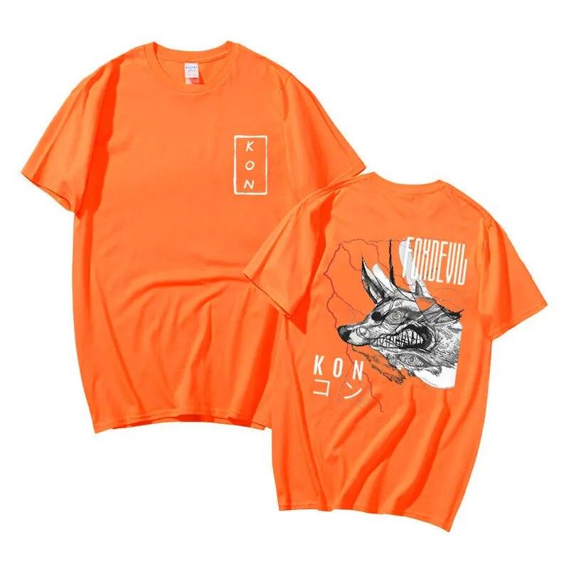 Anime Chainsaw unisex Hayakawa Aki Fox Devil Kon Tricou imprimat pe două fețe Streetwear Summer Unisex Women Fashion Unisexga CottonT shirt