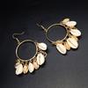 Women Fashion Bohemian Style Long Earring Shell Tassel Conch Earrings