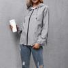 Dámska módna jednoduchá jednofarebná outdoorová športová vrecková bunda do vetrovky s kapucňou a vetru odolná voči vetru a dažďu