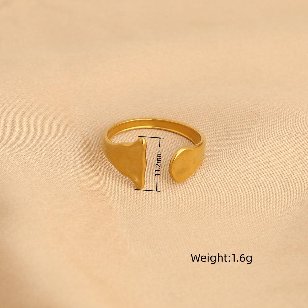 Modern Geometric Irregular Stainless Steel Women's Adjustable Ring