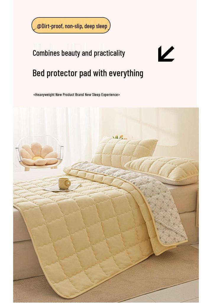 Summer Thin Mattress Pad & Blanket - Breathable & Soft Protector for Dorm, Hotel, and B&B Single Beds.