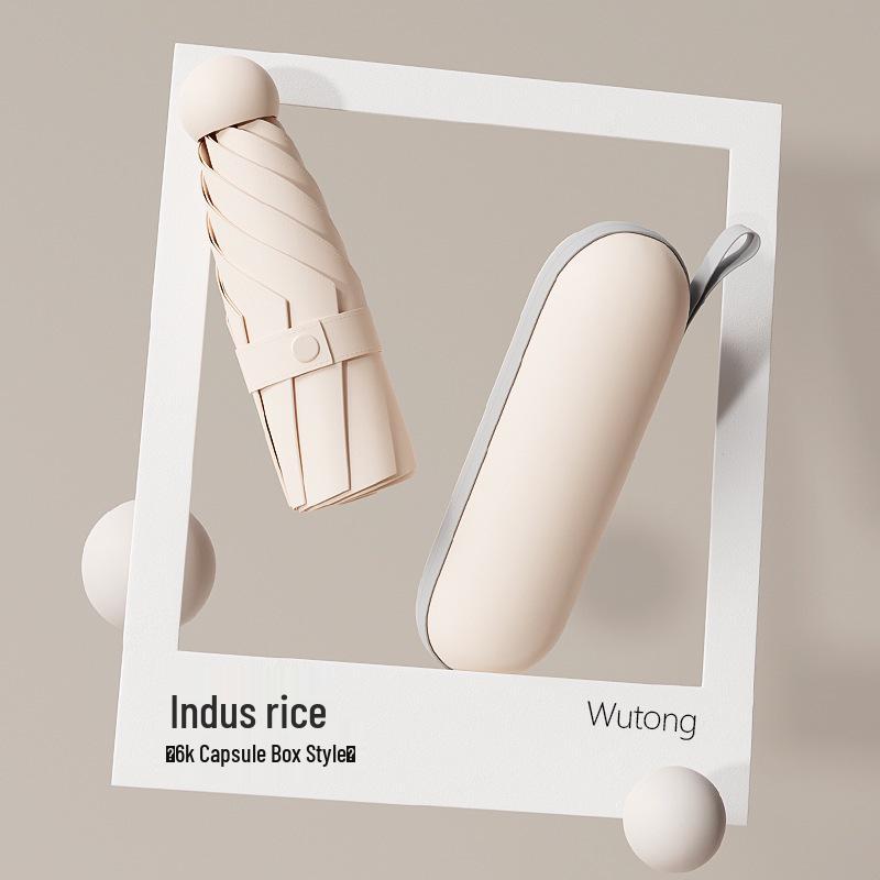 Compact Five-Fold Umbrella: Portable Pocket Sunshade & Rain Parasol for Women, Anti-UV Sunscreen Protection.