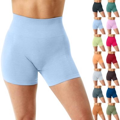 Pantalones Cortos Deportivos Levanta Glúteos para Mujer Cintura Alta Sin Costuras Gimnasio Yoga Booty Shorts